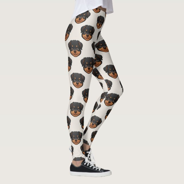 Rottweiler Sött Hundälskare Mönster Leggings (Höger)