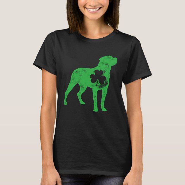 Rottweiler St Patrick s Day Boys Girls Shamrock Do T Shirt (Framsida)