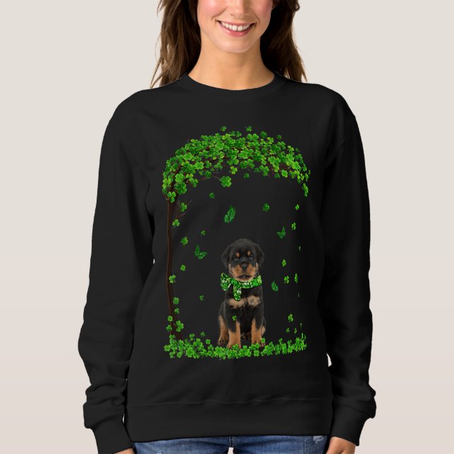Rottweiler St patricks day Irish Shamrock Do T Shirt (Framsida)