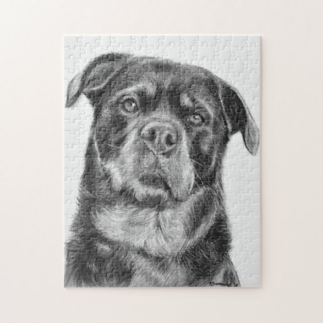 Rottweiler teckning pussel (Vertikal)