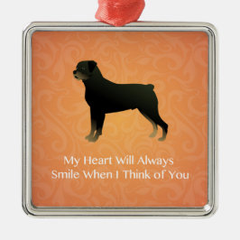 Rottweiler - Thinking You - Pet Memorial Julgransprydnad Metall