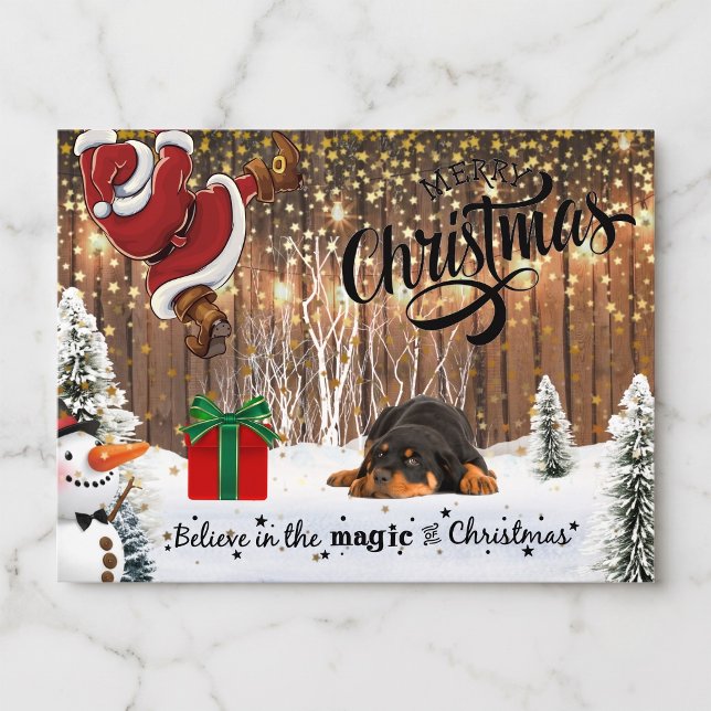 Rottweiler, Tomte, Julkort Helg Vykort (Holiday shenanigans begin with this postcard.)