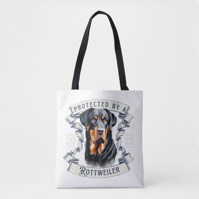 Rottweiler Tote Bag Tygkasse (Framsida)