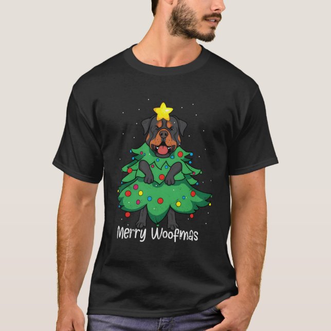 Rottweiler Träd ger underbart Rottie Mamma Pappa H T Shirt (Framsida)