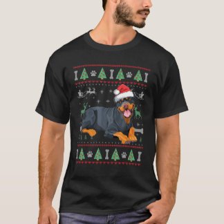 Rottweiler Ugly jul Sweater Rolig hund T Shirt