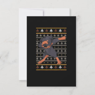 Rottweiler Ugly Sweater jul Hund Dab Dance OSA Kort