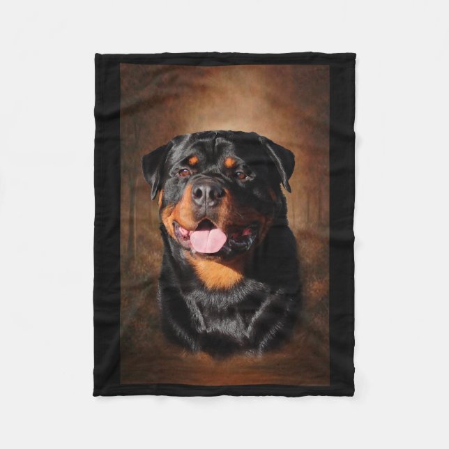 Rottweiler ullfilt fleecefilt (Framsidan)