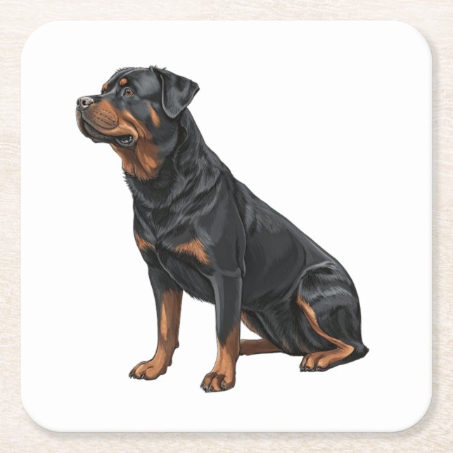Rottweiler Underlägg Papper Kvadrat (Framsidan)
