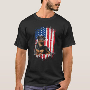 Rottweiler USA Patriotic America 4:e juli Hund O T Shirt