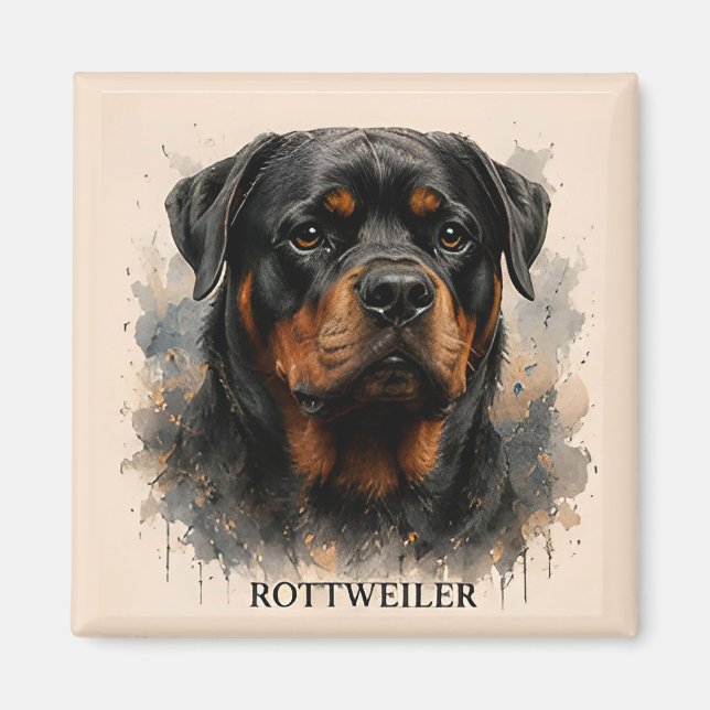 Rottweiler Vakt Hund Gåva Magnet (Framsidan)