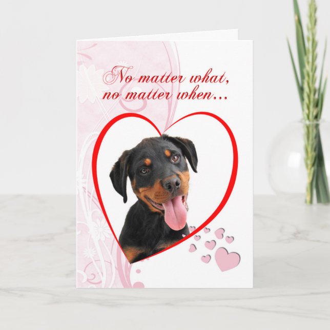Rottweiler Valentine Helgkort (Framsida)
