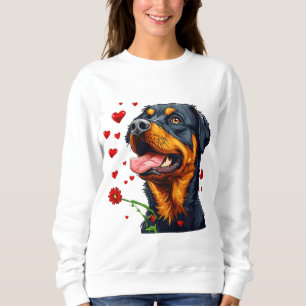 Rottweiler Valentine Hund Kärlek Hjärtformad Desig T Shirt
