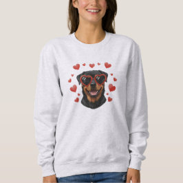 Rottweiler Valentine Oljemålning Hundporträtt T Shirt