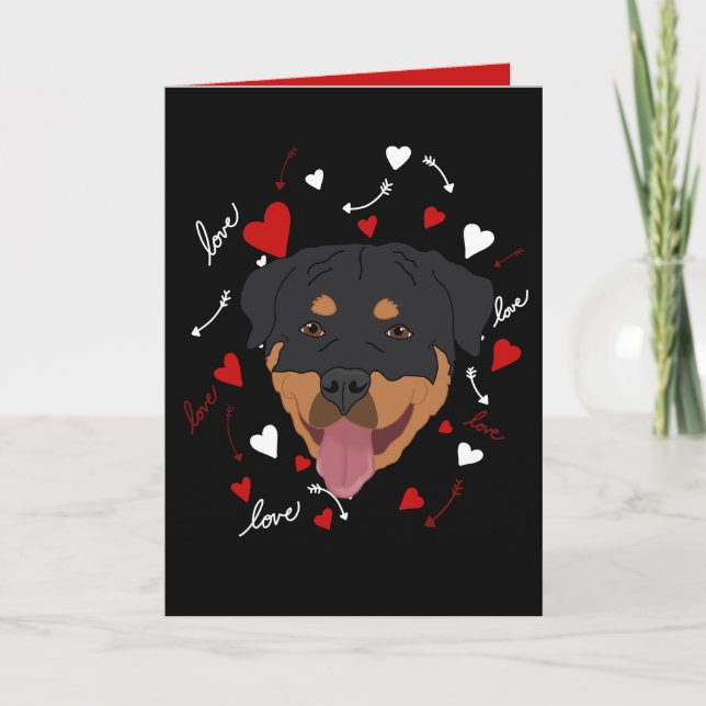 Rottweiler Valentines day Helgkort (Framsida)