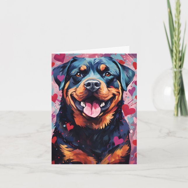 Rottweiler Valentines day Kort (Framsida)