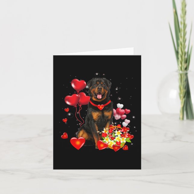 Rottweiler Valentines day Roligt Hund Valentine Gi Kort (Framsida)