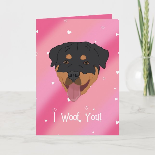 Rottweiler Valentines day Tack Kort (Framsida)