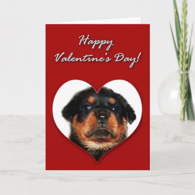 Rottweiler valentines daykort helgkort (Framsida)