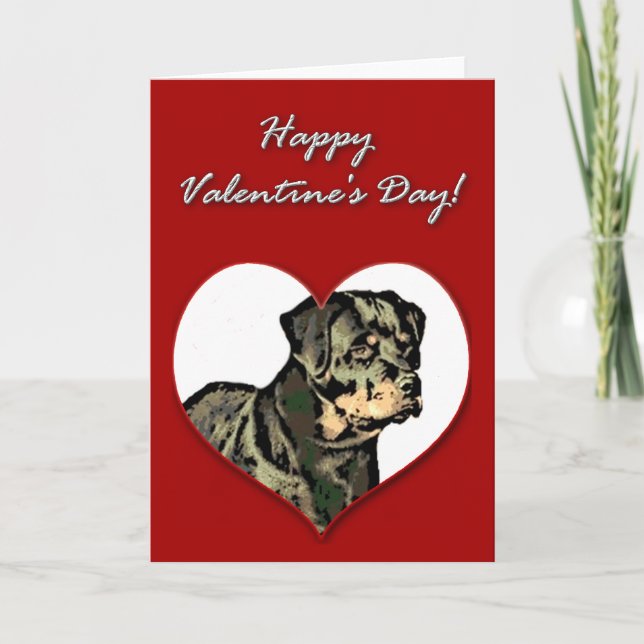 Rottweiler valentines daykort helgkort (Framsida)