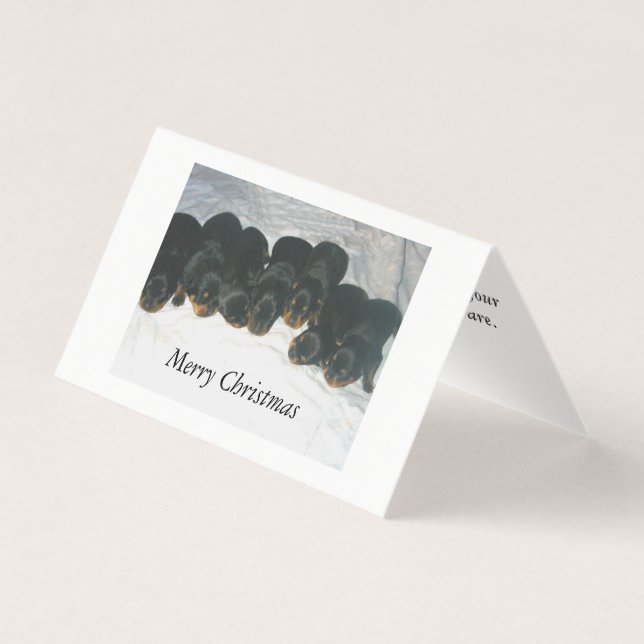 Rottweiler-valpar julkort kort (Framsida)