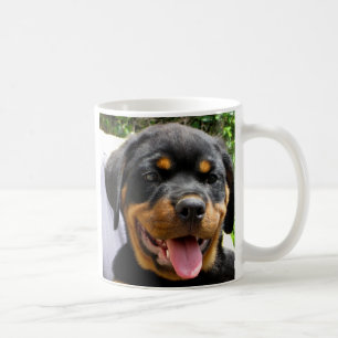 Rottweiler-valpen ansikte-Hund Cute Kaffemugg