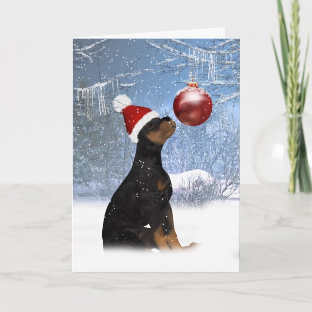 Rottweiler valpjul - helgdagkort helgkort (Framsida)