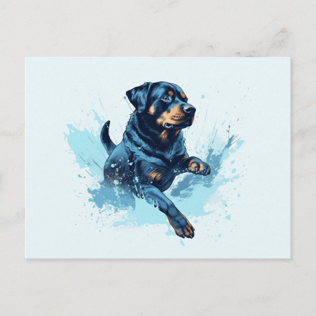 Rottweiler Vatten sport Vykort (Framsida)