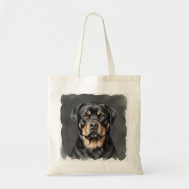 Rottweiler Vattenfärgporträtt Tygkasse