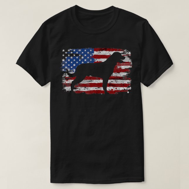 Rottweiler Vintage American Flagga T Shirt (Design framsida)