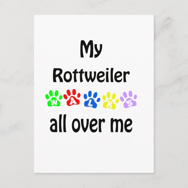 Rottweiler Walks Design Vykort (Framsida)