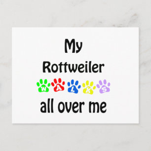 Rottweiler Walks Design Vykort