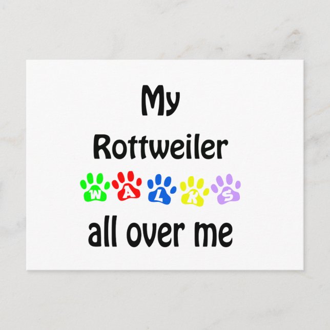 Rottweiler Walks Design Vykort (Framsida)