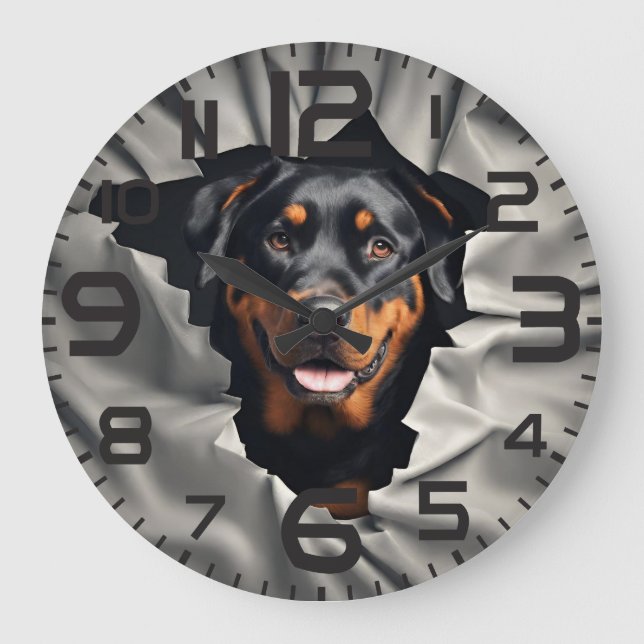 Rottweiler Wall Clock Stor Klocka (Framsida)