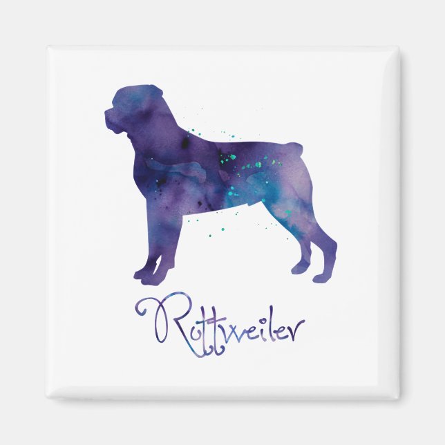 Rottweiler Watercolor Magnet (Framsidan)