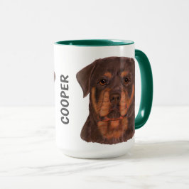 Rottweiler Watercolor Personlig mugg