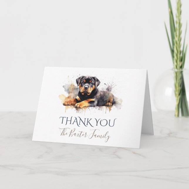 Rottweiler Watercolor - tackkort (Framsida)
