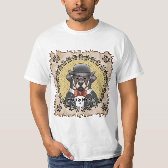 Rottweiler Wearing Glasses T-Shirt (Framsida)