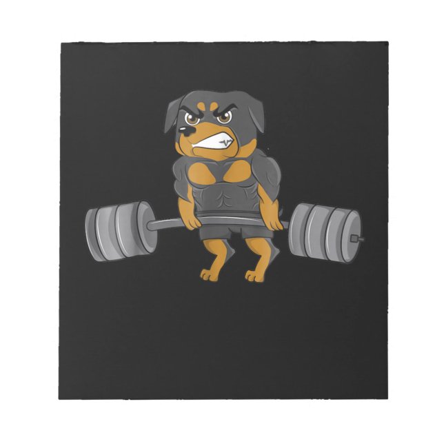 Rottweiler Weightlift Bodybuilding Hund Anteckningsblock (Framsida)