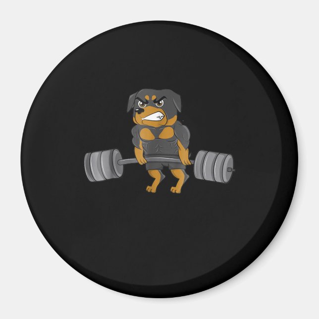 Rottweiler Weightlift Bodybuilding Hund Magnet (Framsidan)