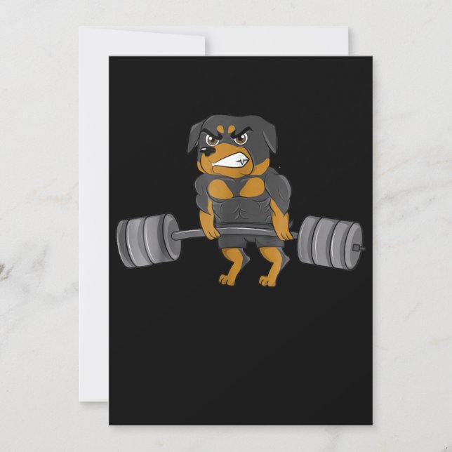 Rottweiler Weightlift Bodybuilding Hund Meddelande (Framsida)
