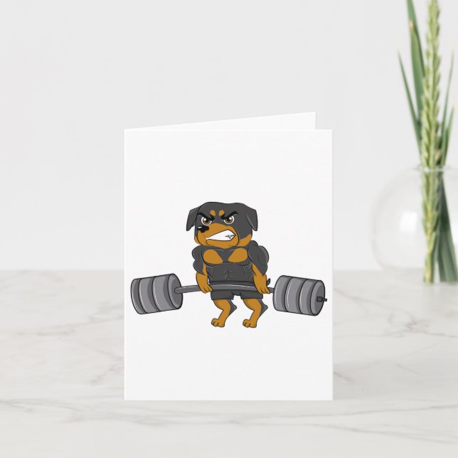Rottweiler Weightlyftande Bodybuilding Hund tröja  Kort (Framsida)