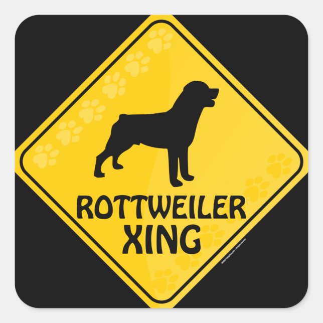 Rottweiler Xing Fyrkantigt Klistermärke (Framsida)