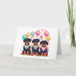Rottweilerhundar på en karneval  kort