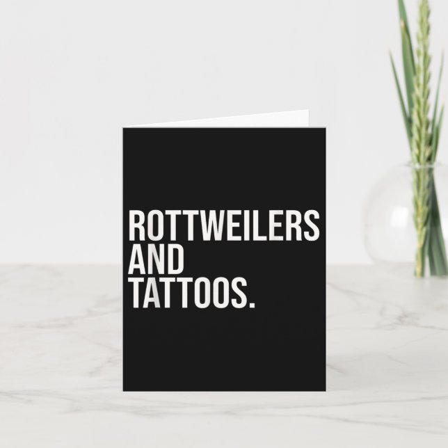 Rottweilers and Tattoos Rottweiler Owner Coola Hun Kort (Framsida)