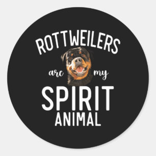 Rottweilers är min spirit Animal Rottweiler Runt Klistermärke