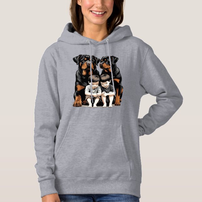  Rottweilers As Loyal Guardians Of Kids T Shirt (Framsida)