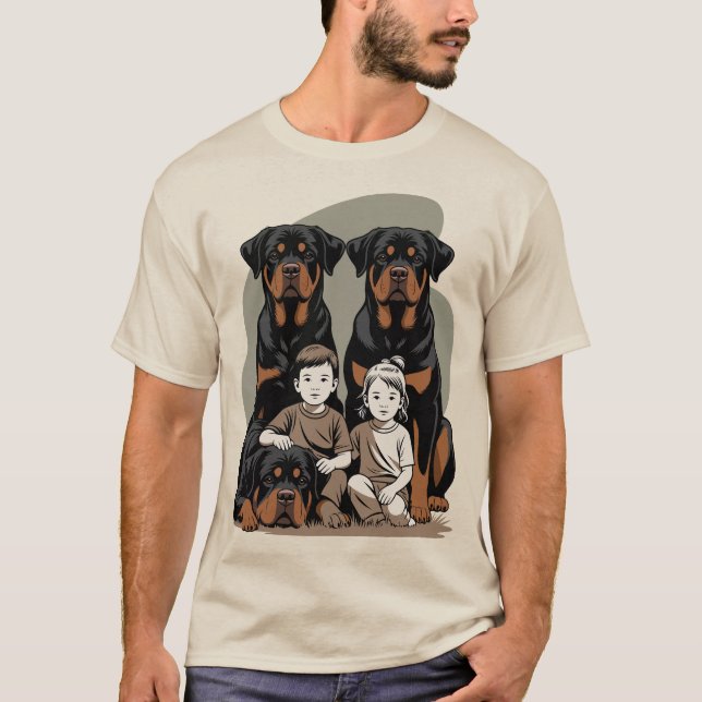 Rottweilers, familjevakter t shirt (Framsida)