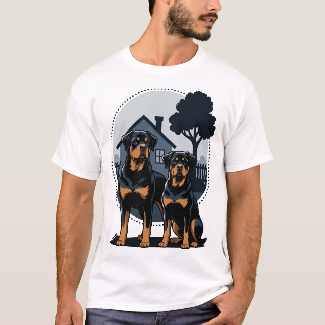 Rottweilers - Family - Home T Shirt (Framsida)