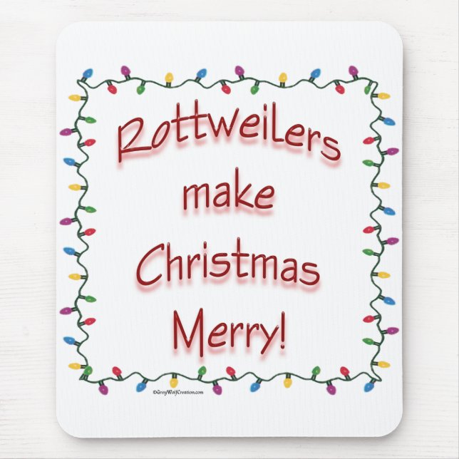 Rottweilers gör jul till en glädje musmatta (Framsidan)