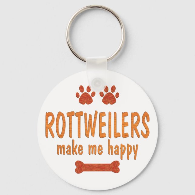 Rottweilers gör mig Lycklig Nyckelring (Framsida)
